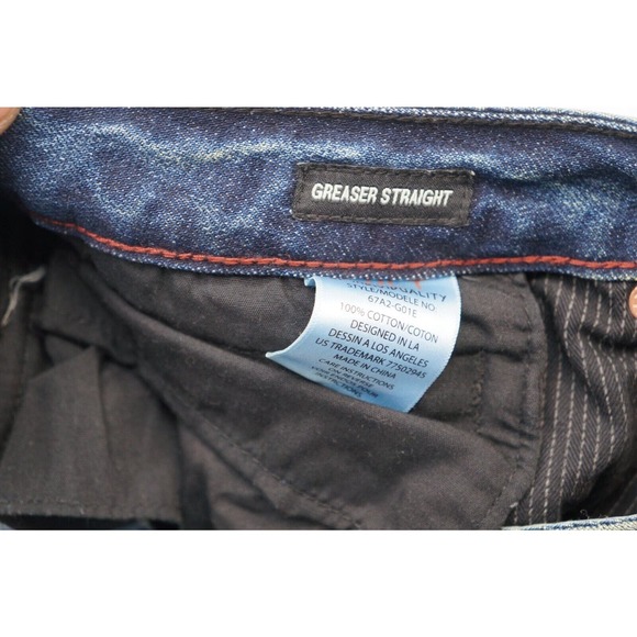 Cult of Individuality JAPANESE SELVEDGE DENIM GREASER STRAIGHT 38x32 DISTRESSED - Picture 8 of 10